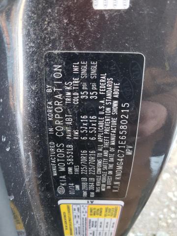 KNDMG4C71E6580215 KIA SEDONA LX