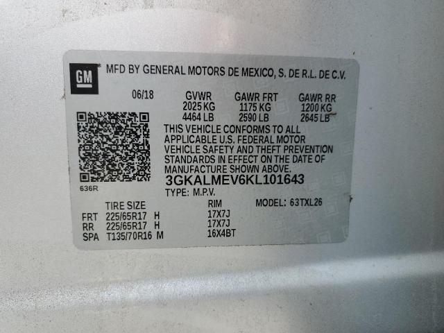 3GKALMEV6KL101643 GMC Terrain Sle