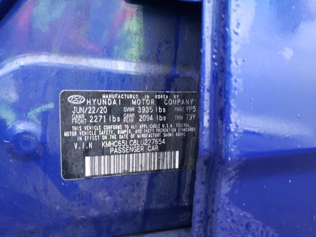 2020 HYUNDAI IONIQ BLUE - KMHC65LC8LU227654