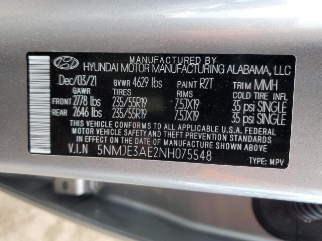 2022 HYUNDAI TUCSON LIM - 5NMJE3AE2NH075548