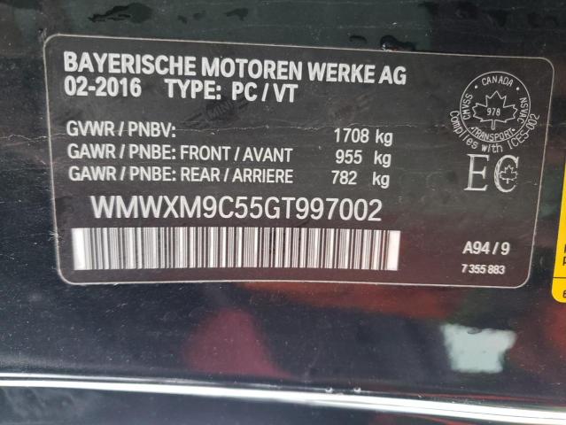 2016 MINI COOPER JOH WMWXM9C55GT997002