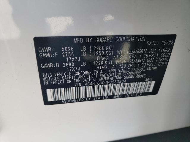 2022 SUBARU OUTBACK WI 4S4BTGUD1N3283984