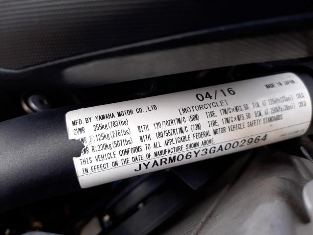 2016 YAMAHA FZ07 C JYARM06Y3GA002964