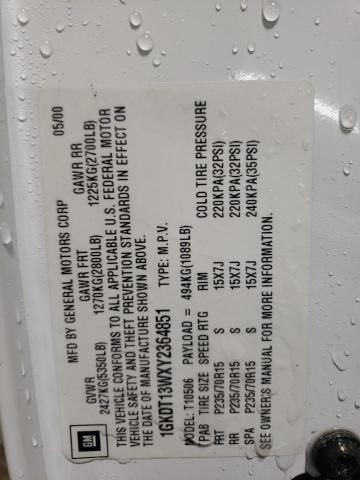1GKDT13WXY2364851 GMC Jimmy / Envoy