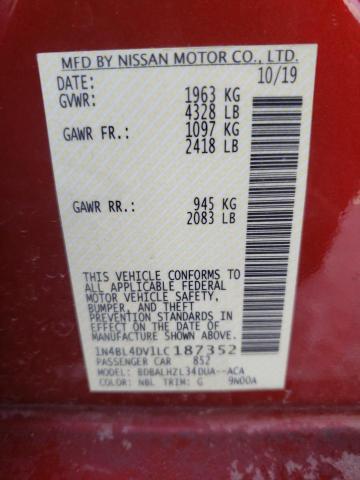 2020 NISSAN ALTIMA SV - 1N4BL4DV1LC187352