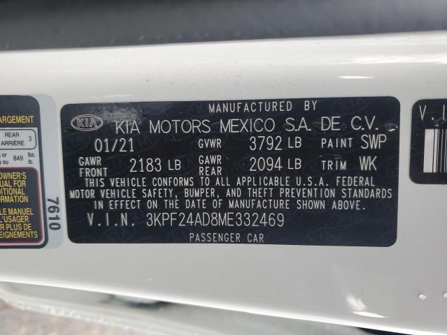 3KPF24AD8ME332469 KIA FORTE FE