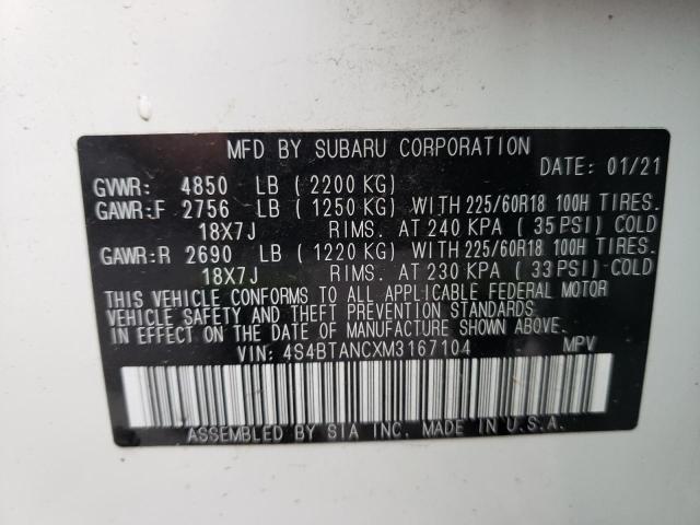 2021 SUBARU OUTBACK LI - 4S4BTANCXM3167104