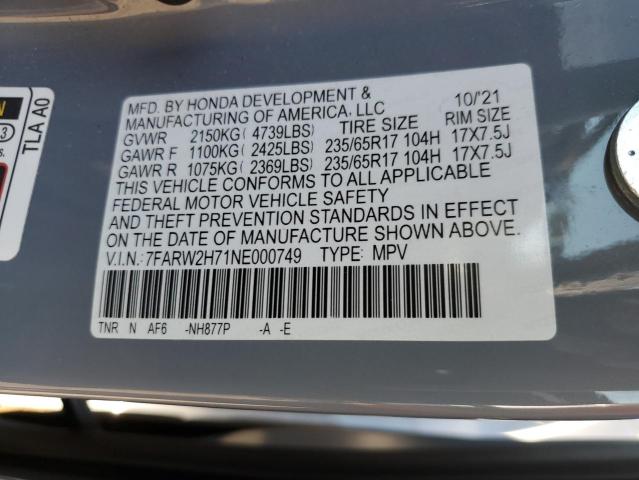 2022 HONDA CR-V SE - 7FARW2H71NE000749