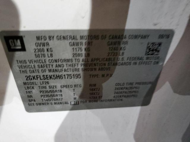 2GKFLSEK5H6175195 GMC Terrain Sle