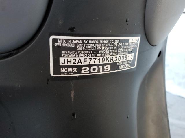 2019 HONDA NCW50 - JH2AF7719KK300810