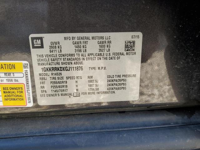 1GKKRRKDXGJ111876 GMC Acadia Slt-1