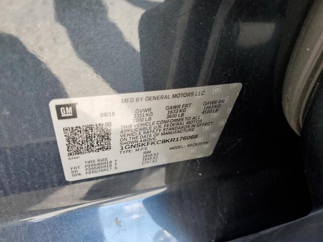 2019 CHEVROLET TAHOE SPEC 1GNSKFKC8KR176068