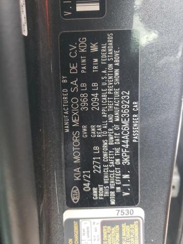3KPF44AC6ME369232 KIA FORTE GT