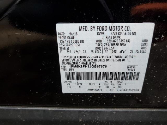 1FM5K8FH1JGB67676 Ford Explorer Limited