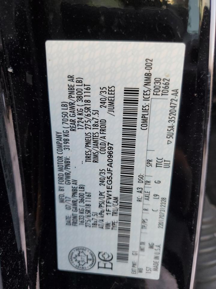 1FTFW1EG5JFA09697 FORD F-150 2018