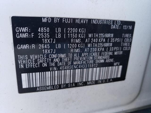 2017 SUBARU B9TRIBECA 4S4BSENC4H3315912