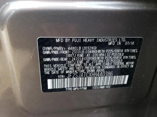 JF2SJATCXHH440386 Subaru Forester 2.5i Touring