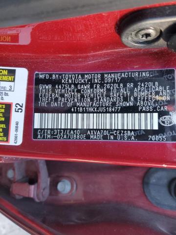 2018 TOYOTA CAMRY L - 4T1B11HKXJU518477