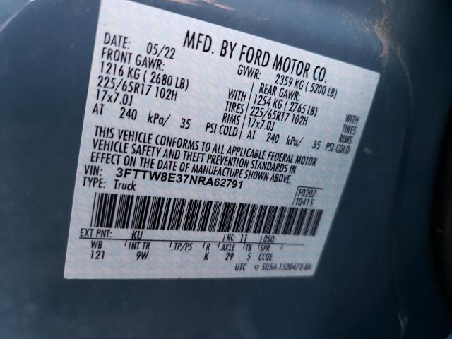 2022 FORD MAVERICK X - 3FTTW8E37NRA62791