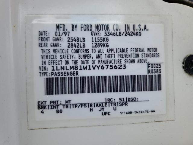 1LNLM81W1VY675623 Lincoln Town Car Executive