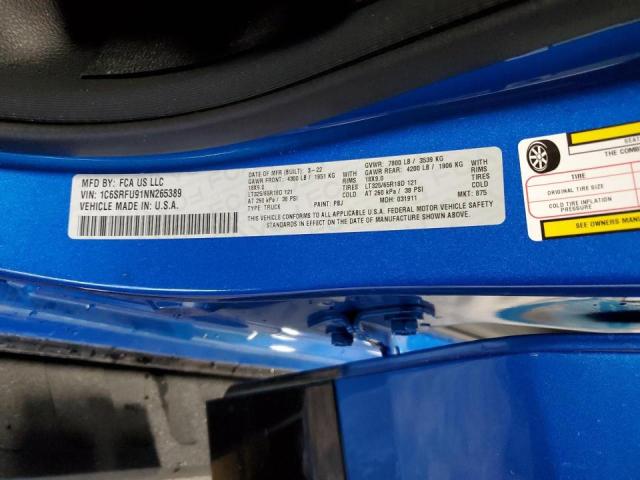 2022 RAM 1500 TRX 1C6SRFU91NN265389