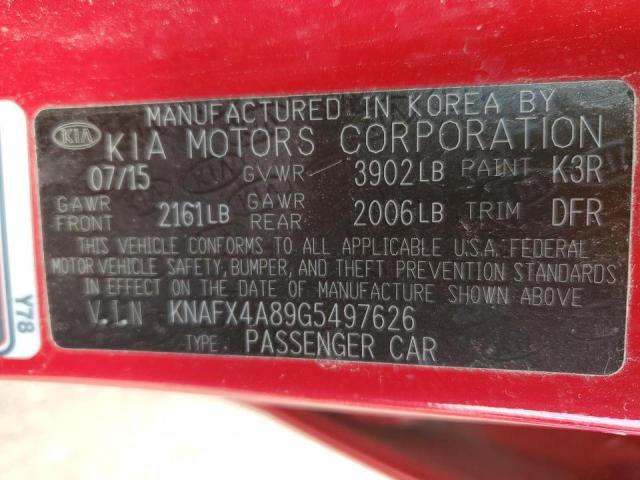 KNAFX4A89G5497626 KIA FORTE EX