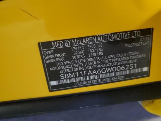 2016 MCLAREN AUTOMOTIVE 650S SPIDE - SBM11FAA6GW006251