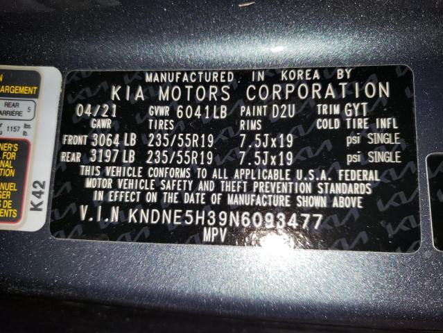 2022 KIA CARNIVAL S KNDNE5H39N6093477