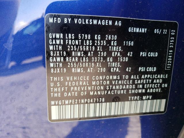 2022 VOLKSWAGEN ID.4 PRO S WVGTMPE21NP047178