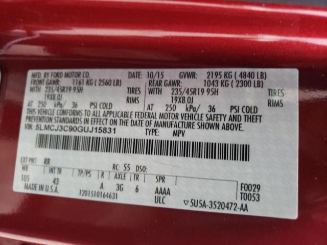 5LMCJ3C90GUJ15831 Lincoln MKC