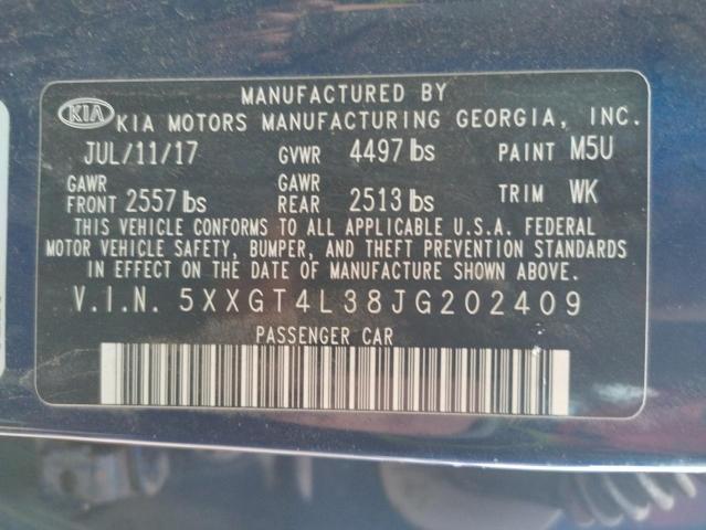 5XXGT4L38JG202409 KIA Optima Lx