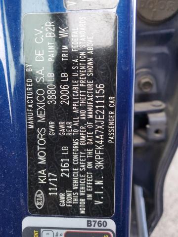 3KPFK4A7XJE211156 KIA FORTE LX