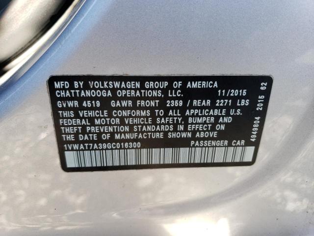 2016 VOLKSWAGEN PASSAT S - 1VWAT7A39GC016300