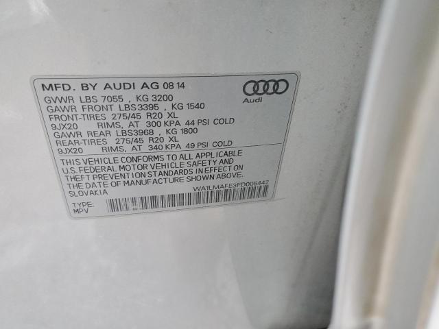 2015 AUDI Q7 TDI PRE WA1LMAFE3FD005442