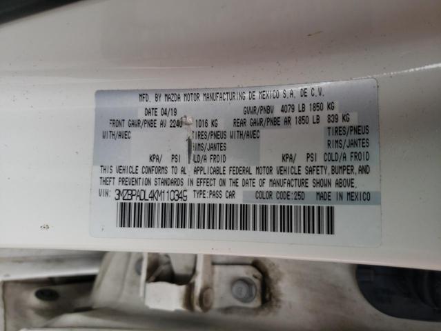 2019 MAZDA 3 PREFERRE - 3MZBPADL4KM110349