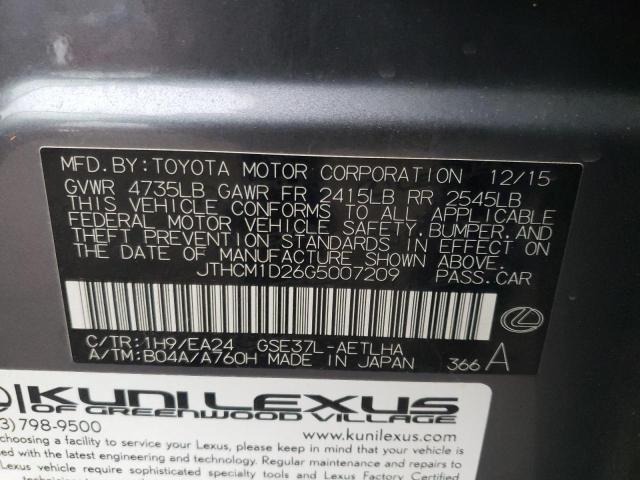 2016 LEXUS IS 300 - JTHCM1D26G5007209