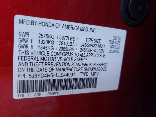 2020 ACURA MDX TECHNO - 5J8YD4H54LL044991