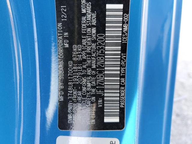 2022 TOYOTA GR 86 JF1ZNBC12N8753200