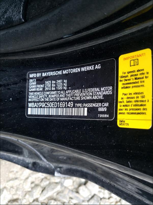 2014 BMW 650 I WBAYP9C50ED169149