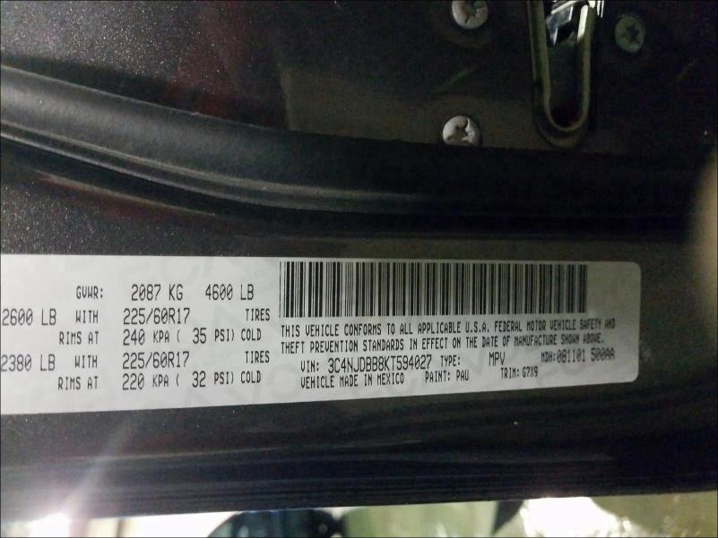 2019 JEEP COMPASS LA 3C4NJDBB8KT594027