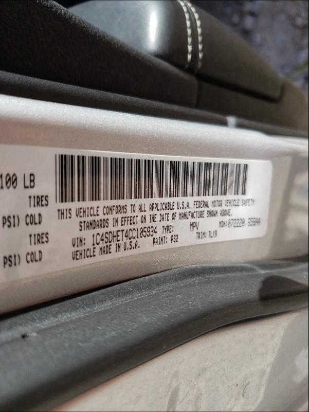 2012 DODGE DURANGO CI 1C4SDHET4CC105934