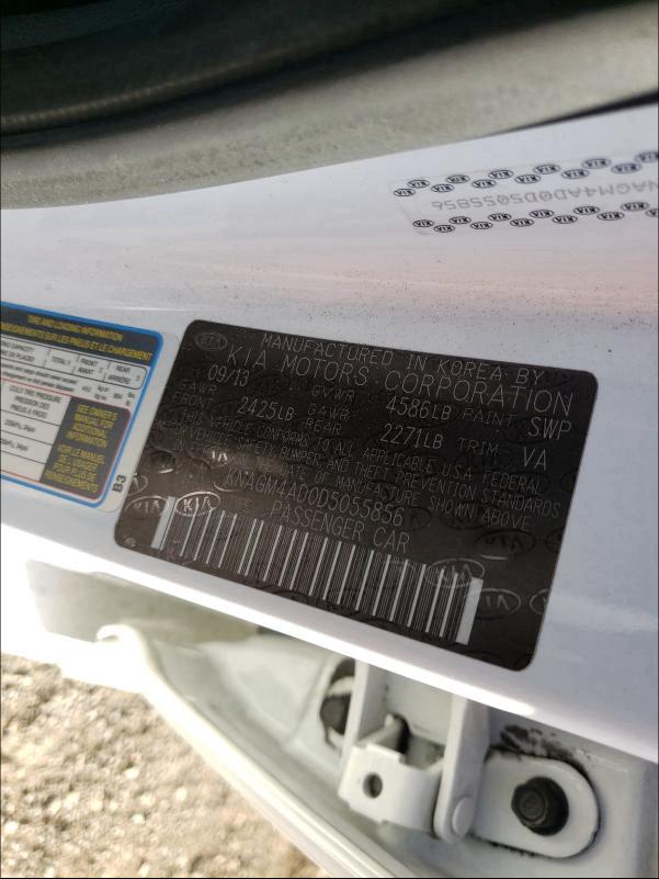 2013 KIA OPTIMA HYB KNAGM4AD0D5055856