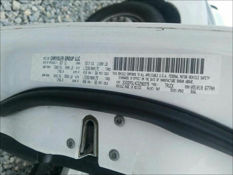 2012 DODGE RAM 3500 S 3C63DPGL4CG296979