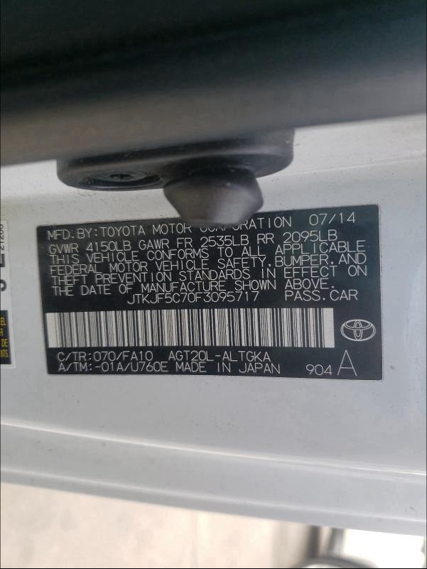 2015 TOYOTA SCION TC JTKJF5C70F3095717