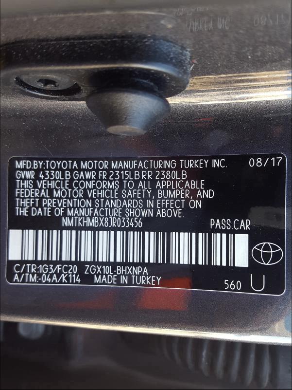 2018 TOYOTA C-HR XLE - NMTKHMBX8JR033456