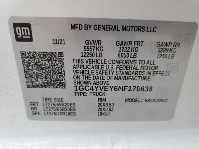 2022 CHEVROLET 3500 1GC4YVEY6NF179638