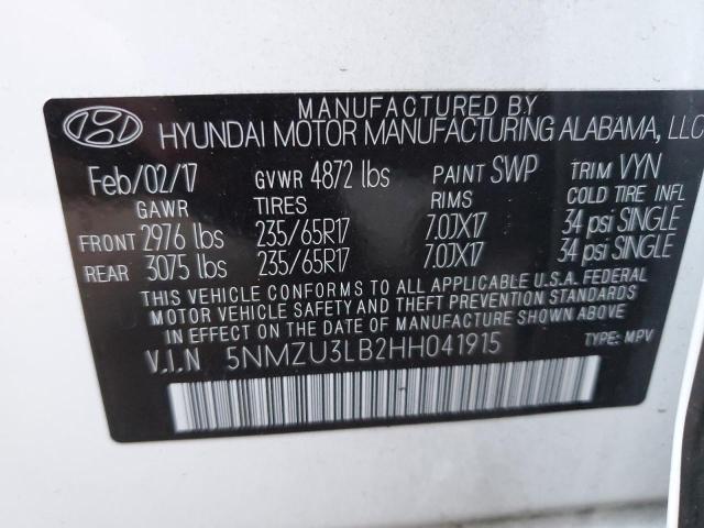 2017 HYUNDAI SANTA FE S - 5NMZU3LB2HH041915