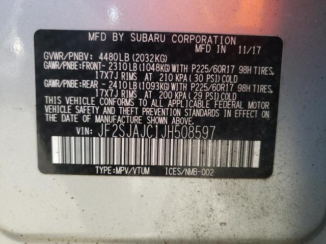 2018 SUBARU FORESTER 2 - JF2SJAJC1JH508597