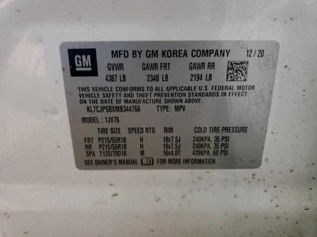 2021 CHEVROLET TRAX 1LT - KL7CJPSBXMB344766