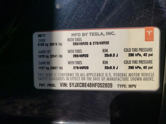 5YJXCBE48HF052809 Tesla MODEL X